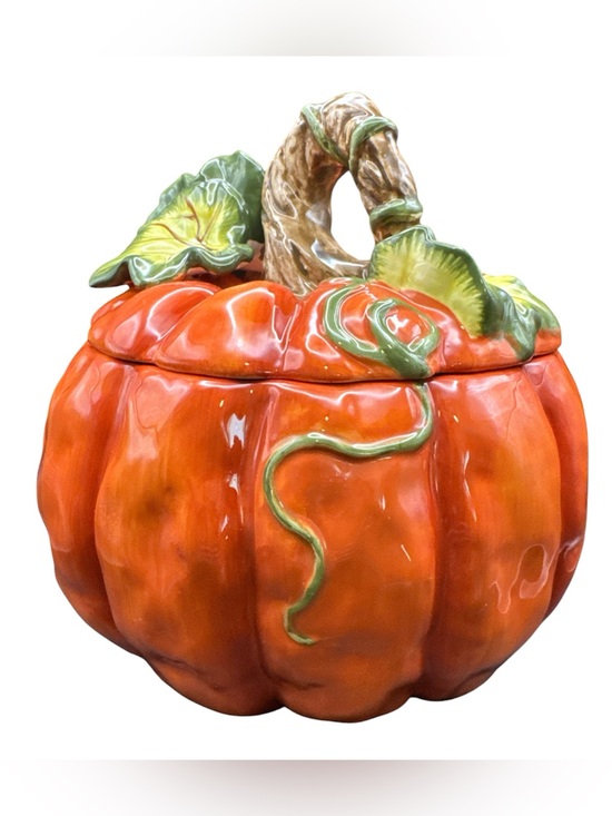 Other - Vintage Lidded Ceramic Pumpkin Tureen:Cookie Jar
